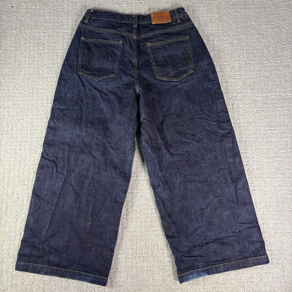 BAGGY Men's Dark Wash Salvaged Denim Wide-Leg Jeans Regular Fit Size M 5-Pocket - Picture 10 of 10